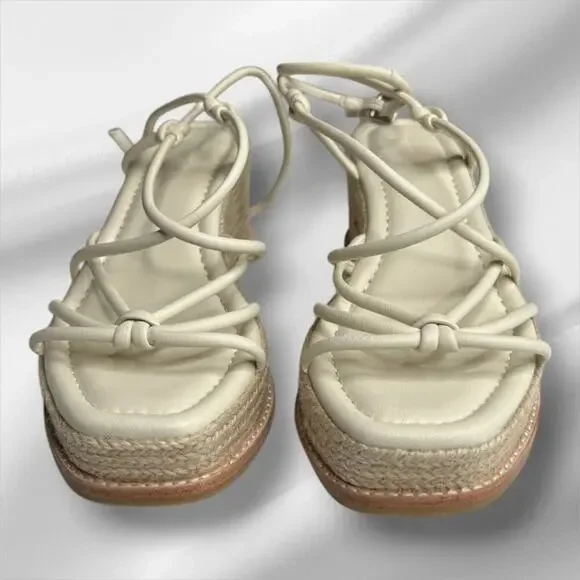 PAIGE - Julia Wedge Bone Leather Size 5.5 - Picture 2 of 8